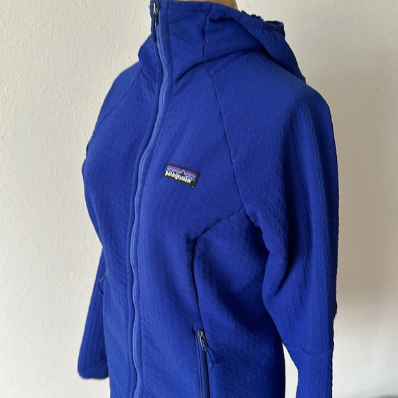 Patagonia sz S R2 Techface Fleece Blue Hoody Jacket blue zip front hooded - Picture 7 of 8